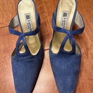 Vintage Lanvin slip on mules all leather